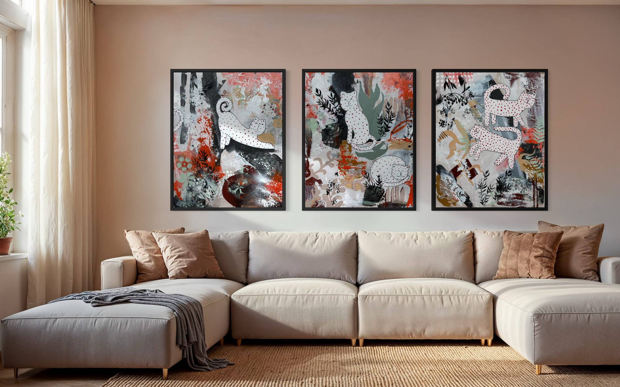 Big Stretch (Big Cat Triptych)